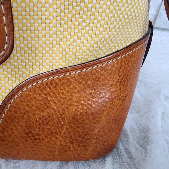 Canvas and Leather Double Zipper Satchel - Picture 7 of 16